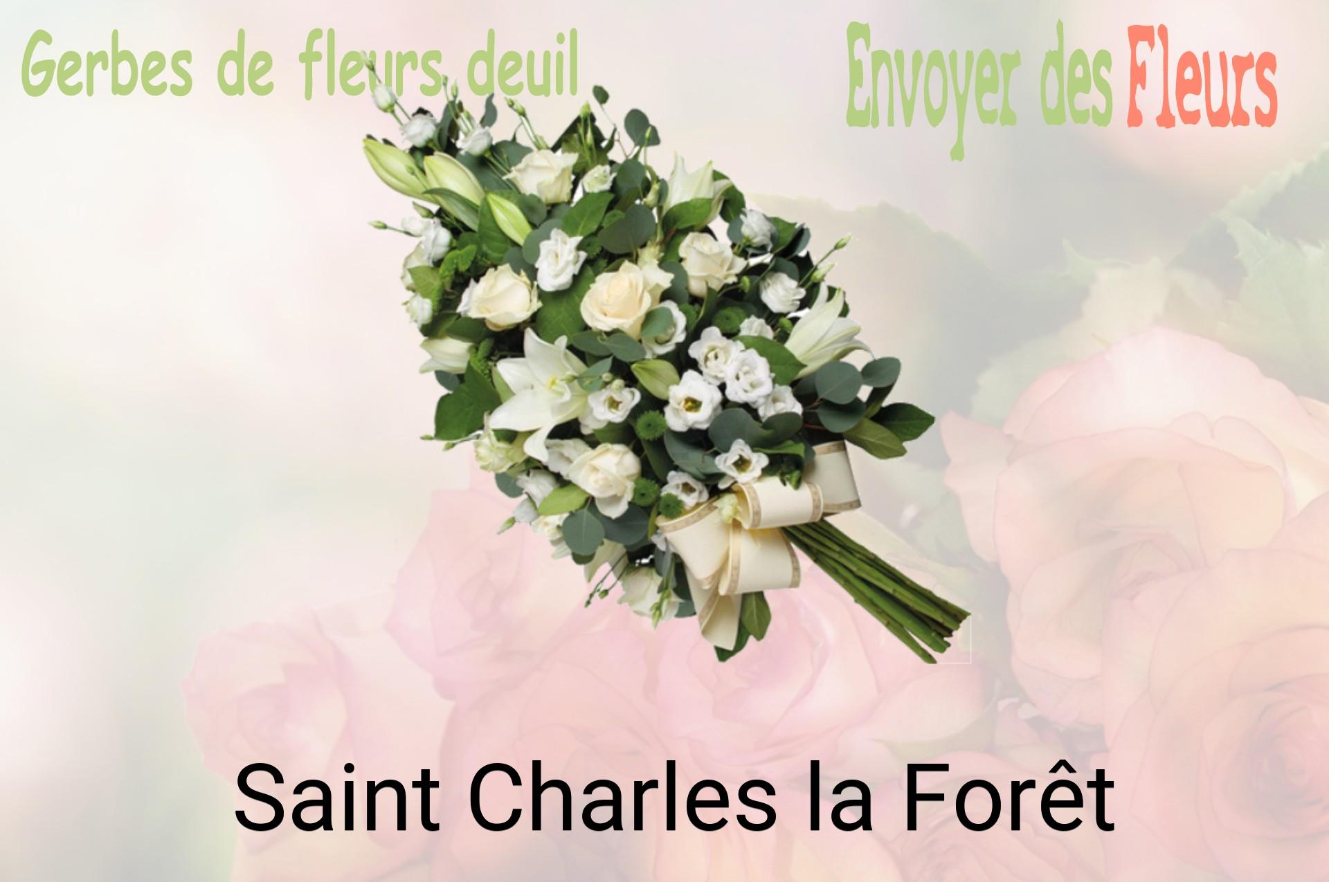 Gerbe de fleurs de deuil livrée à Saint-Charles-la-Forêt